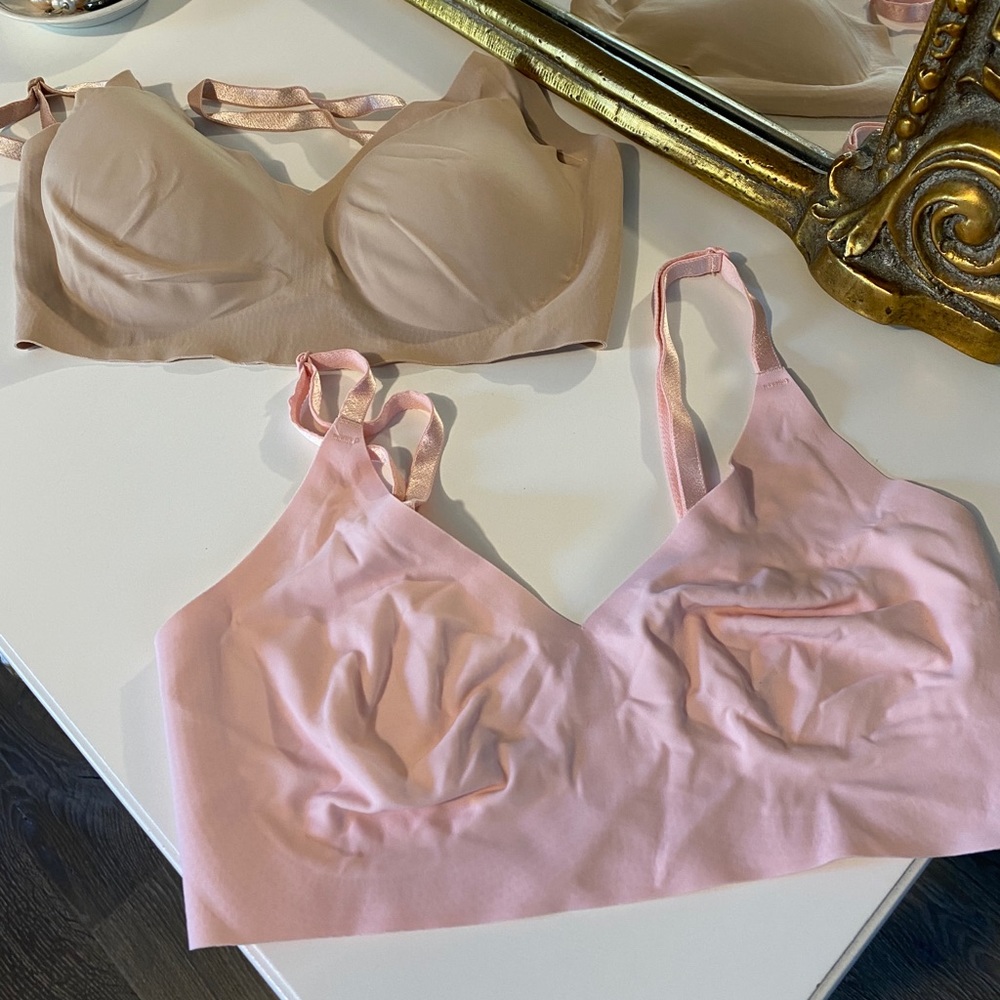 True & Co Triangle bralette size xs nude&pink 2